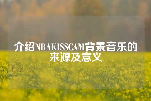 介绍NBAKISSCAM背景音乐的来源及意义