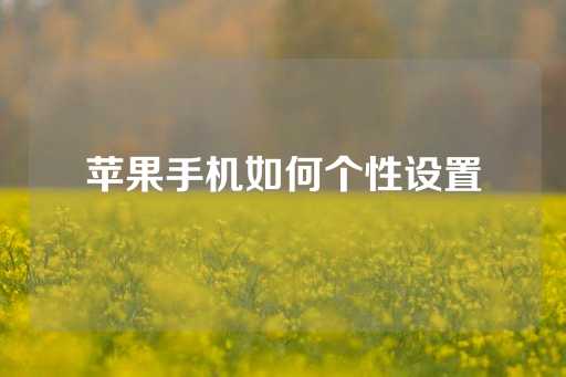 苹果手机如何个性设置